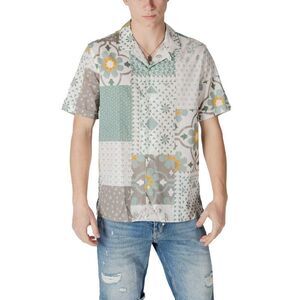 Antony Morato Patchwork Casual Shirt Men Green Shirts